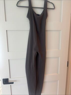 Women’s Sleeveless Full-Length Leggings Jumpsuit in Dark Gray